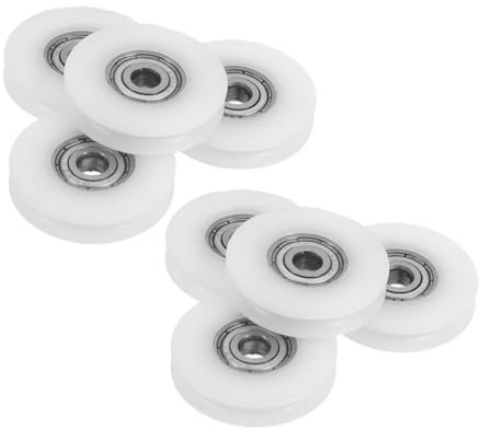 SHINEOFI 8 Stück Geriffelte Gummierte Riemenscheibe Kleine Führungen Riemenscheibe Rillenkugellager Riemenscheibenlager Nylon Riemenscheibe Radlager Riemenscheibe Nylon