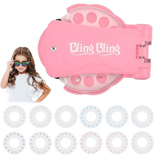 Hair Bedazzler Kit,Bling Bling,Glitzersteine Haare,Bling Bling Haare Steine,Haarperlen Mädchen,Glitzer Haare,Diamond Hair Machine,Hair Gemstone Styler,Hair Glitter Machine with 180 Hair Gems