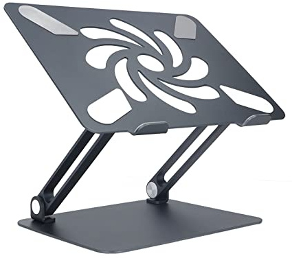 QWUUYEC Supporto Laptop Regolabile in Alluminio, Desk Computer Stand Holder, Raffreddamento e Rialzo Ergonomico per Notebook e Tablet fino a 15,6 Pollici - Design Pieghevole, Sostegno pe