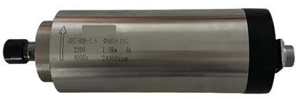 Moteur de broche CNC 800 W 1,5 kW 2, machine gravure refroidie par air 65 mm/80 mm, mandrin 1500 ER11 ER16 ER20 Faible bruit, haute précision(1.5KW 80x195mm ER16)