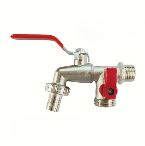 Double Valve 90 Degree Double Valve Water Tap Brass Double Water Tap Outdoor Hose for Gardens Patios Boiler Drain