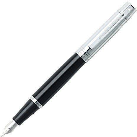 Sheaffer 300 - Refillable fountain pen, fine nib, glossy black, chrome cap and appointments