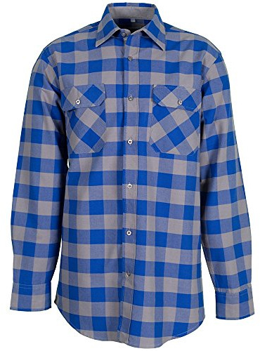 Planam 0490049 Hemden Squarehemd 1/1 Arm, Kornblau/Zink, Größe 49/50