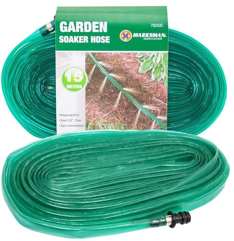 BARGAINS-GALORE 15m Garden Soaker Hose Pipe - Irrigation Sprinkler System, Bed & Plant Rows | Ideal For Young Seedlings, Lawn, Flowers, Grass, Hedges, All Plants & Vegetables