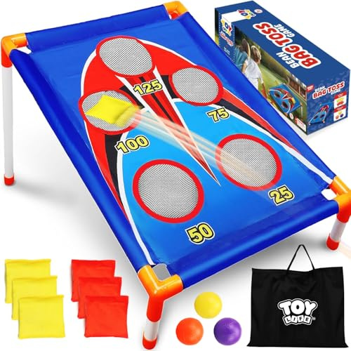 TOY Life Bean Bags Toss Carnival Games, Cornhole, Outdoor Toys for Kids Ages 4-8, Backyard Game Sports & Outdoor Play, Outside Toys for Ages 5-7, Family Lawn Yard Games Birthday Party, Gift for Boys