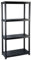 vidaXL Lagerregal 4-Tier Kunststoffregal Haushaltsregal Kellerregal Büroregal Regal Schwerlastregal Steckregal Schwarz 61x30,5x130cm Kunststoff
