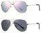 COASION Kinder Pilotenbrille mit Edelstahl Metall Gestell, verspiegelt oder getönt, Fliegerbrille, Sonnenbrille (A2 gold grau+gold rosa)