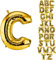 DekoRex Folienballon Gold 82cm Luftballon Geburtstag Hochzeit Deko (Buchstabe C)