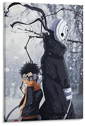 HIHIOI Anime-Rolle Obito Uchiha Leinwand-Kunstposter und Wandkunst-Bilddruck, modernes Familien-Schlafzimmer-Dekor-Poster, 30 x 45 cm