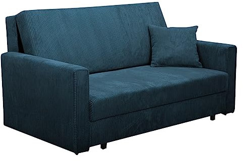 Mirjan24 Sofa Viva Bis Premium III mit Schlaffunktion, Bettsofa, 3 Sitzer Polstersofa mit Bettkasten inkl. Kissen, Sofagarnitur, Schlafsofa, Wohnlandschaft, Stoff: Cord (Poso 05)