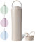 BOTTLE BOTTLE Insulated Coffee Cup with Dual-use Lid and Straw 700ml(24oz) Reusable Iced Travel Mug for Woman and Man Stainless Steel Tumbler with Handle（Salmon)