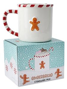 CGB Giftware | Christmas Gingerbread Man Stoneware Mug | Gingerbread Man | Christmas | Festive | Tea Coffee | Joy to The World | GB07339
