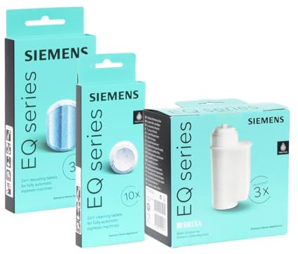 Siemens EQ series Pflegeset – TZ80002 Entkalker TZ80001 Reinigungstabs 3x TZ70033 Wasserfilter