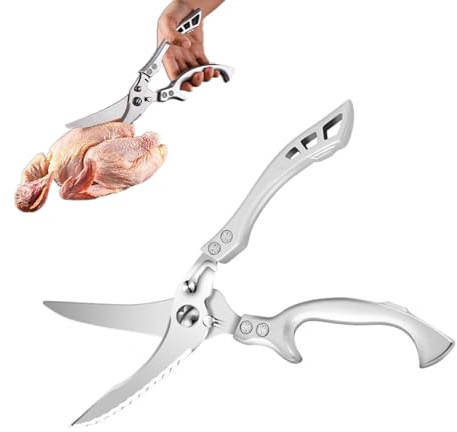 Mehrzweck-große robuste Geflügelschere für Fleisch, Kräuter, Huhn, Gemüse, Knochen, professionelle Küchenschere mit Sicherheitsverschluss und Federmechanismus zum Schneiden von Fleisch