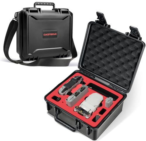 GAGITERVR SK1 Wasserdichte Hartschalenkoffer für DJI Mini 4K/Mini 2 SE/Mini 2 Drone Fly More Combo, Tragetasche mit Schultergurt & Custom Foam für Reisen und Aufbewahrung, vollständiger Schutz,