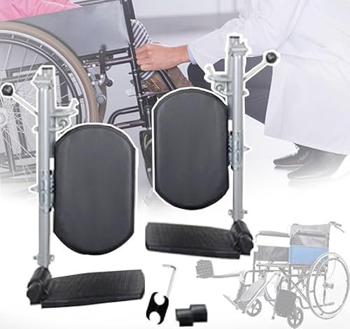 PPLDABNK Repose-Jambes Élévateurs pour Fauteuil Roulant - Universel, Ours À Pédale Unique : 100 Kg, Nettoyage Facile, Angle Réglable/90°-180°, avec Repose-Pieds Rembourrés, pour Handicapés,a Pair
