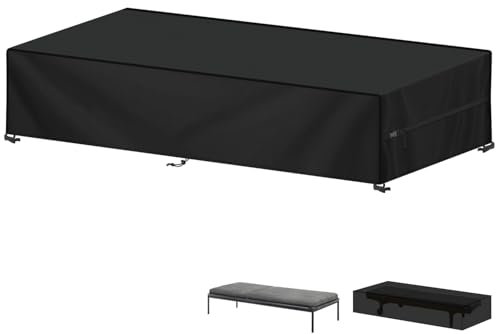 LAMUNI Sonnenliege Abdeckung 218x77x55cm Liegenabdeckungen Wasserdicht Abdeckplane für Gartenliegen Schutzhülle Sonnenliege Wetterfest Liegestuhl Abdeckung für Gartenliege Abdeckhauben