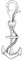 Quiges Donna Charm Ciondolo Argento Ancora con Corda per Bracciali e Accessori