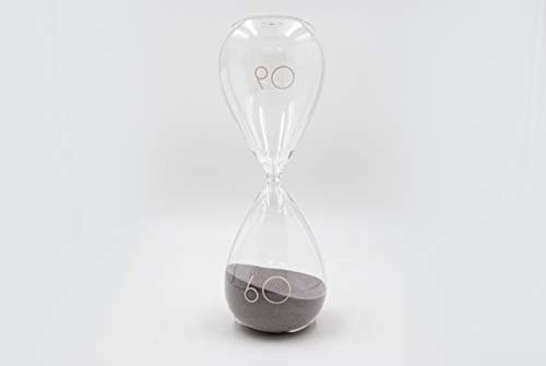 Mascagni 20D Sixty Grand Sablier 1h 60 Gris-Minuteur 60mn-29, Verre, 29,6 x 10 x 10 cm