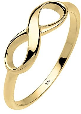 Elli PREMIUM Ring Damen Infinity Unendlichkeit Liebe in 375 Gelbgold