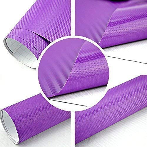 TipTopCarbon 8,55€/m² Autofolie 3D Carbon Lila 152cm Breit BLASENFREI mit Luftkanäle 3D Flex Selbstklebende Folie Auto folierung