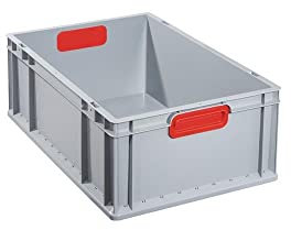 Allit 456750 EuroBox 622 600 x 400 x 220 mm geschlossene Griffe in grau/rot