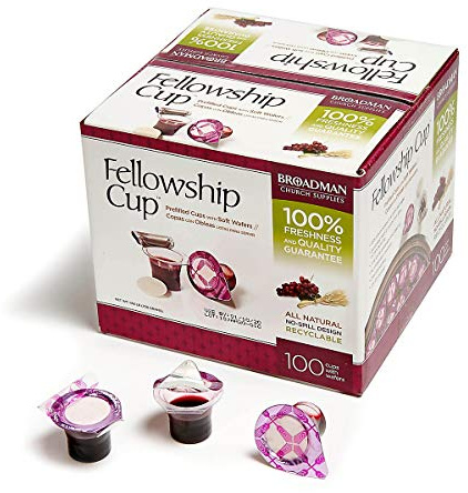 Fellowship cup,Prefilled communion cups juice/wafer-100 cups (net wt.1.62 lb) by BROADMAN CHURCH SUPPLIES