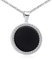 MATERIA Onyx Anhänger rund schwarz - 925 Silber für Damen Frauen mit Kette 40 cm in Etui KA-456-Onyx_K97-40