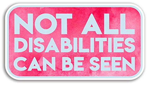 2 x 10cm Pink Disabilities Vinyl Stickers - Disabled Sticker Car Laptop #18145 (10cm Wide)