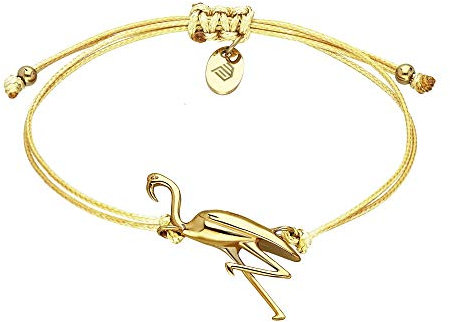 Max Palmer Armband mit Flamingo Anhänger [07.] - Band: gelb | Anhänger: Gold