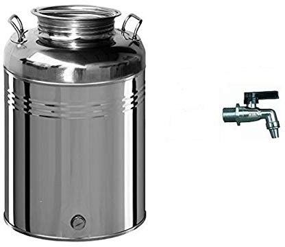 Belvivere Contenitore bidone Fusto Olio Inox 18/10 Rubinetto Made Italy (100 Litri)