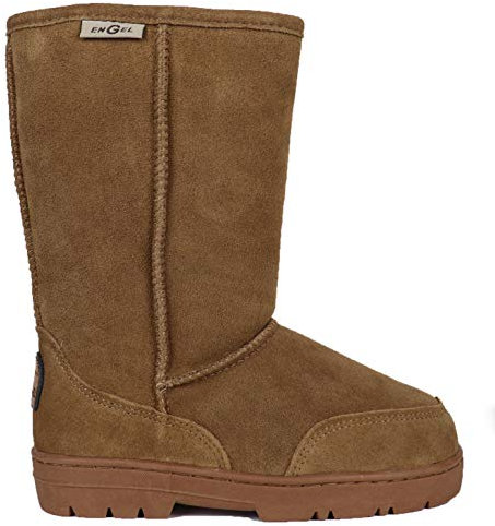Reissner Lammfelle | Engel Boots AGI | Hohe warme Winterstiefel | Wildleder | Innenfutter echtes Merino Lammfell | camel 46