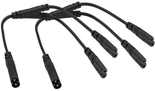 AAOTOKK 2-Pack CA IEC 320 C8 vers Double C7 Y Séparateur d'alimentation Câble,10A 125V Figure 8 Câble Polarisé CA IEC C7 à C8 Mâle vers Double Femelle pour Téléviseur LED,etc.(0,3m/1Pi-C8 à 2*C7)