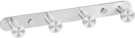 SOMDARHK Coat Hooks Wall Mounted,Heavy Duty Coat Rack,Stainless Steel Coat Hook Rack Bathroom Wall Hanger - 4 Door Hooks for Hanging Clothes,Towels,Robes,Hats, Kitchen & Hallway