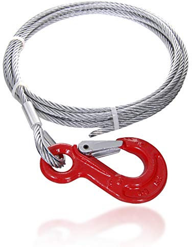 Drahtseile24 Stahlseil, Drahtseil, Seil für Seilwinde – Windenseil, Forstseil | 5mm – 10mm | 2m – 100m | Ø6mm / 400kg Nutzlast | 30m