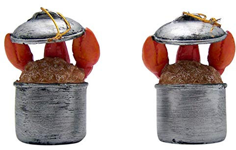 Hummers Koch im Topf Weihnachtsbaumschmuck, lustig, 7,6 cm, 2 Stück