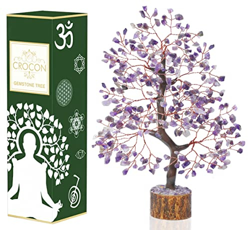 Crocon® Amethyst Crystal Tree of Life For Birthday Gifts for Women, Mum | Decorative Amethyst crystal tree designed for home styling, office display, thoughtful gifting, room décor and celebration
