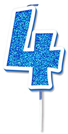 Oaktree Glitter No.4 Kerze, 7,5 cm, Blau/Silber, Glitzer