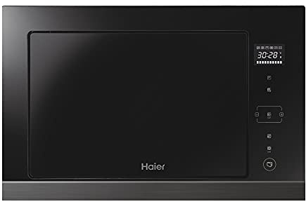 Haier Serie 4 HOR38G5FT, forno a microonde integrato con grill, 28 litri, schermo digitale touch, 6 funzioni, 8 automatiche, 1450 W, nero, 38,8x56x50cm