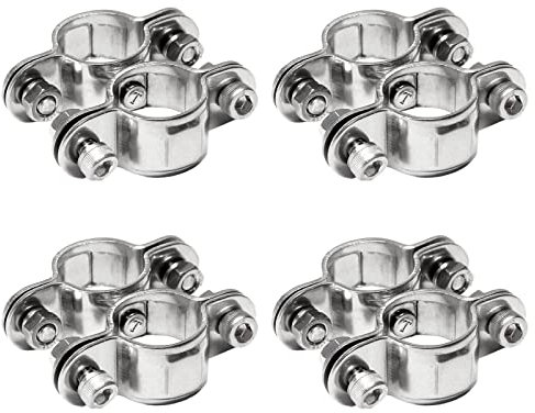 PRIOstahl Rohrschellen Doppelschelle Bügelschelle Schelle Schlauchschellen - Rohrschelle doppelt feststehend 25mm x 4 Stück für Rohrbefestigung Rohrhalterung Rohrklemme Rohr aus Edelstahl V2A