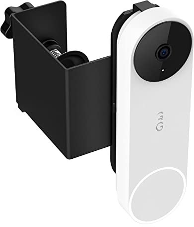 Aokicase Anti-Theft Google Nest / Blink Doorbell Door Holder, No-Drill Mounting Bracket for Google Nest Doorbell Cover Holder Not Block Doorbell (Black) GB01