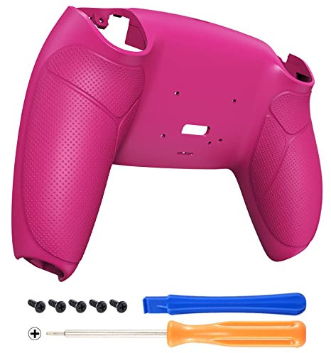 eXtremeRate Gummierter Griff Rückseite Hülle Case Gehäuse für ps5 Controller eXtremeRate Rise/RISE4 Remap Paddles Kit-Nova Pink