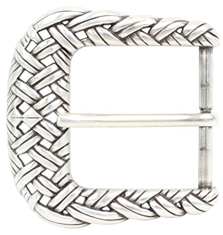 BELTINGER Gürtelschnalle Treviso 4,0cm | Buckle Wechselschließe Gürtelschließe 40mm Massiv | Dorn-Schließe | Wechselgürtel bis 4cm | Silber