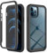 Dfjhure for iPhone 13 /iPhone 14 Case Built-in Screen Protector Full Body Shockproof Protection Case tylish Bumper Transparent Back Phone Case Cover for iPhone 13 /iPhone 14- Black