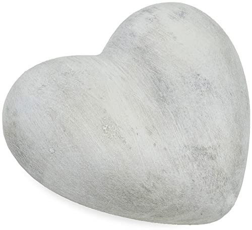 matches21 Schöner Grabschmuck Herz in grau wetterfest als Grabdekoration - Hübsche Trauerfigur Grabherz für Friedhof aus Kunststein - Herz Dekoration für Grab 8 x 7,2 x 4,3 cm