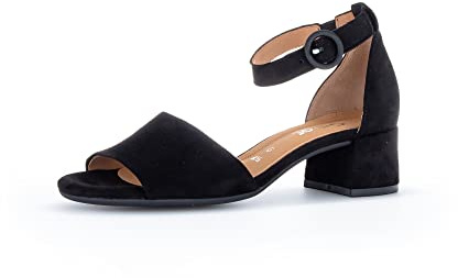 Gabor Damen Sandaletten, Frauen Sandalen,Moderate Mehrweite (G),Leichter Absatz,Freizeitschuhe,offene Schuhe,schwarz (LDS),39 EU / 6 UK