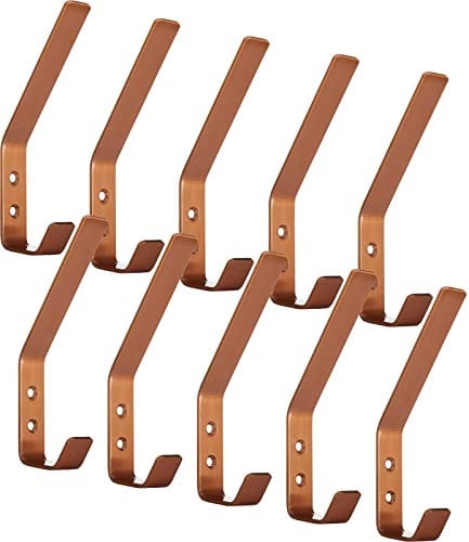SOTECH 10 x Kleiderhaken Loxten 142 x 20 x 45 mm orange, Garderobenhaken modern aus echt Edelstahl Wandhaken mit 3 mm Materialstärke Jackenhaken mit abgerundeten Kanten