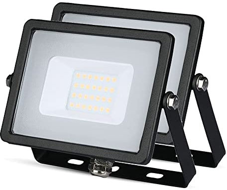 ZONE LED SET - LED Strahler Außen, 20W, 6400K Kaltweiß, 1600 Lumen, IP65, LED Fluter, Wasserdicht Scheinwerfer, Aussenleuchte, Außenstrahler für Garten, Garage, Hinterhof, Türen, Flur (2-er Pack)