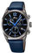Montre Lotus pour Homme 18683/6 Chrono Boîtier en Acier Inoxydable Noir Bracelet en Cuir Bleu