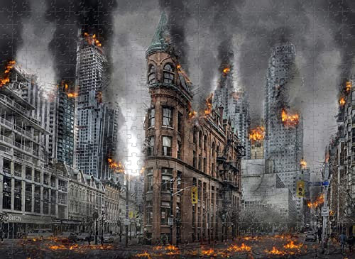 Hölzernes 7000-Teile-Puzzle Destruction City Herausforderndes Puzzle